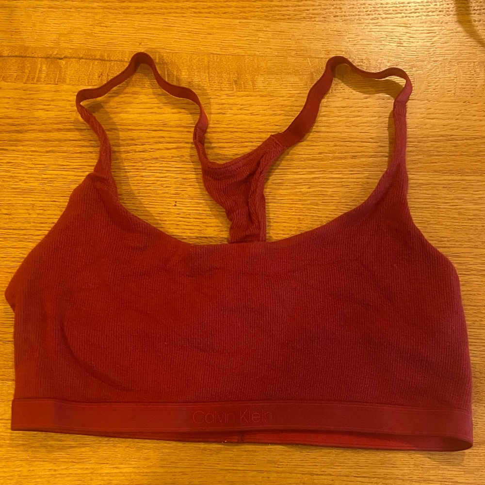 Calvin Klein Racerback Deep Red Bralette Large
